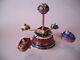 Peint Main Limoges Carnival Ride With Four Separate Cars Trinket Box