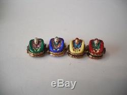 Peint Main Limoges Carnival Ride with Four Separate Cars Trinket Box