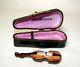 Peint Main Limoges Enamel Hinged Violin Case Trinket Box With Removable Violin