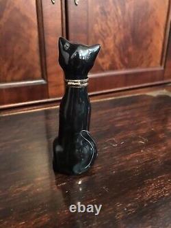 Peint Main Limoges France Black Cat Halloween Box