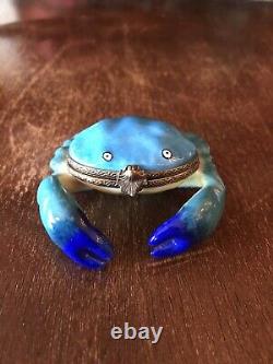 Peint Main Limoges France Blue Crab Limited Edition Box