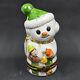 Peint Main Limoges France Hand Painted Porcelain Children & Snowman Trinket Box