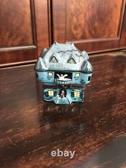 Peint Main Limoges France Haunted House Halloween Box