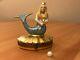 Peint Main Limoges France Majestic Mermaid Princess With Pearl Hand Painted Box