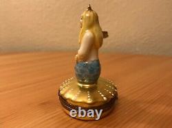 Peint Main Limoges France Majestic Mermaid Princess with Pearl hand painted box