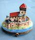 Peint Main Limoges France Medieval Castle With Mote Trinket Box