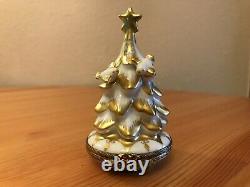 Peint Main Limoges France Rochard Christmas Tree with Doves hand painted box