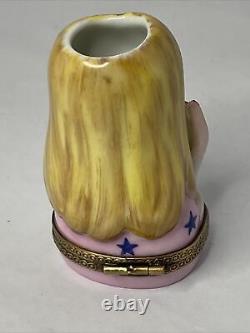 Peint Main Limoges France Trinket Box Girl Love Head Vase Style Trinket Box