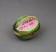 Peint Main Limoges France Watermelon Trinket Box Bee Clasp Fruit Hand Painted