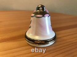 Peint Main Limoges France Wedding Bell with Doves hand painted trinket box