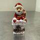 Peint Main Limoges Porcelain Santa Claus In Chimney Trinket Box Christmas