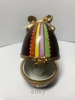 Peint Main Limoges Trinket Box-easter Egg-numbered 18/500-unique Look-france