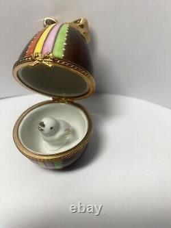 Peint Main Limoges Trinket Box-easter Egg-numbered 18/500-unique Look-france