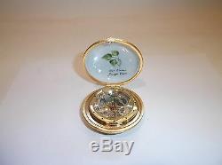 Peint Main Limoges Trinket-Monet Inspired Timepiece In A Compact