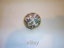 Peint Main Limoges Trinket-Monet Inspired Timepiece In A Compact