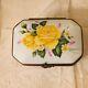 Peint Main Limoges Yellow Rose Of Texas Porcelain Box Pierre Hand Painted Vtg 3