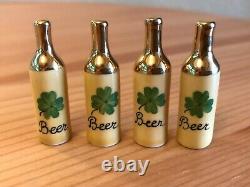 Peint Main MP Limoges France Irish Pub with Four Beer Bottles hand painted box