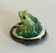 Peint Main Trinket Box In Shape Of Frog-limoges France