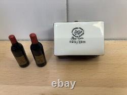 Perry Vieille Limoges Porcelain Wine Cellar Trinket Box with Surprise Wine Bottl