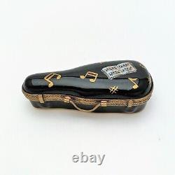 Perry Vieille Limoges Violin Case Trinket Box with'Surprise' Violin Inside