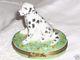 Pierre Arquie Hand Painted Dalmatian Dog Sitting On Daisies Limoges Trinket Box