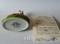 Pierre Arquie Limoges Hand Painted Horses on Small Oval Trinket Box