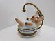 Pig In Bath Tub Trinket Box Peint Main Limoges France 3 1/8 Tall