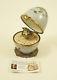 Plays Music New French Limoges Box Musical Egg With Tabby Cat Key & Butterflies