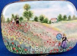Poppy Field Claude Monet Impressionism FRENCH LIMOGES box
