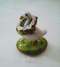 Porcelain Goose With Wreaths Limoges