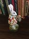 Pre-owned Rochard Limoges Trinket Box Rabbit From Alice Wonderland White Red 4h