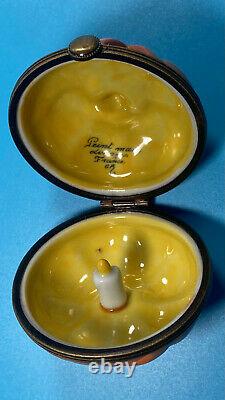 Pumpkin- Gold Inside Limoges Trinket Box/Pill Box, Pein Main- GR