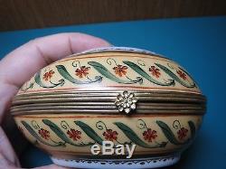 RARE! 4 LE TALLEC FRENCH EGG TRINKET BOX jewelry peint main France limoges