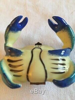 RARE Blue Crab Limoges Trinket Box