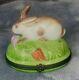 Rare Bunny Limoges Trinket Box Bunny, Print Main (hand-painted), Signed
