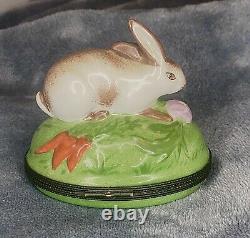 RARE Bunny Limoges Trinket Box Bunny, Print main (Hand-Painted), Signed