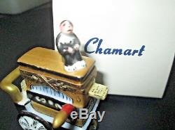 RARE Chamart Limoges Peint a la mein Lomageo France Organ grinder with Monkey