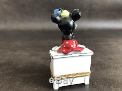 RARE LIMOGES Trinket Box Disney Mickey Minnie Mouse Piano Artoria Peint Mein