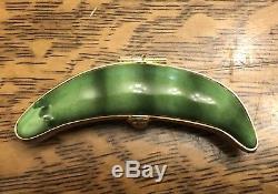 RARE! Limoges France, Peint Main, A Pea in the Pod Baby in pea pod trinket box