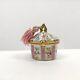 Rare Limoges France Trinket Box Hand Painted By P. V. Beautiful Floral &gold Pink