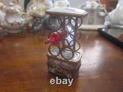 RARE Limoges Peint Main France Wine Rack Bottles Trinket Box Limited Edition