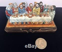 RARE! RCM Limoges Trinket Box Christ's Last Supper Religious, Easter, Large