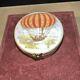 Rare Vintage Limoges Hot Air Balloon Signed Trinket Box Very Good Condition