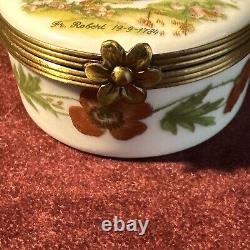 RARE Vintage Limoges HOT AIR BALLOON Signed Trinket Box Very Good Condition