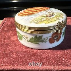 RARE Vintage Limoges HOT AIR BALLOON Signed Trinket Box Very Good Condition