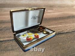 RARE Vintage Limoges Trinket Box Bouillabaise Recipe Book with bonus pieces