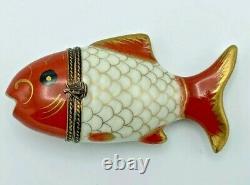 RARE Vtg Limoges FA Porcelain Trinket Box Fish Limited Edition #290/300 France