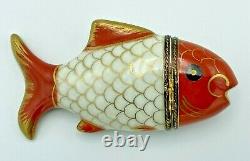 RARE Vtg Limoges FA Porcelain Trinket Box Fish Limited Edition #290/300 France