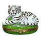 Rare White Tiger Porcelain Limoges Box Limited Edition 25/750 Signed Peint Main