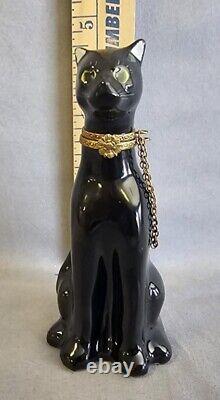 RARE vintage Limoges France black panther cat trinket box hand painted